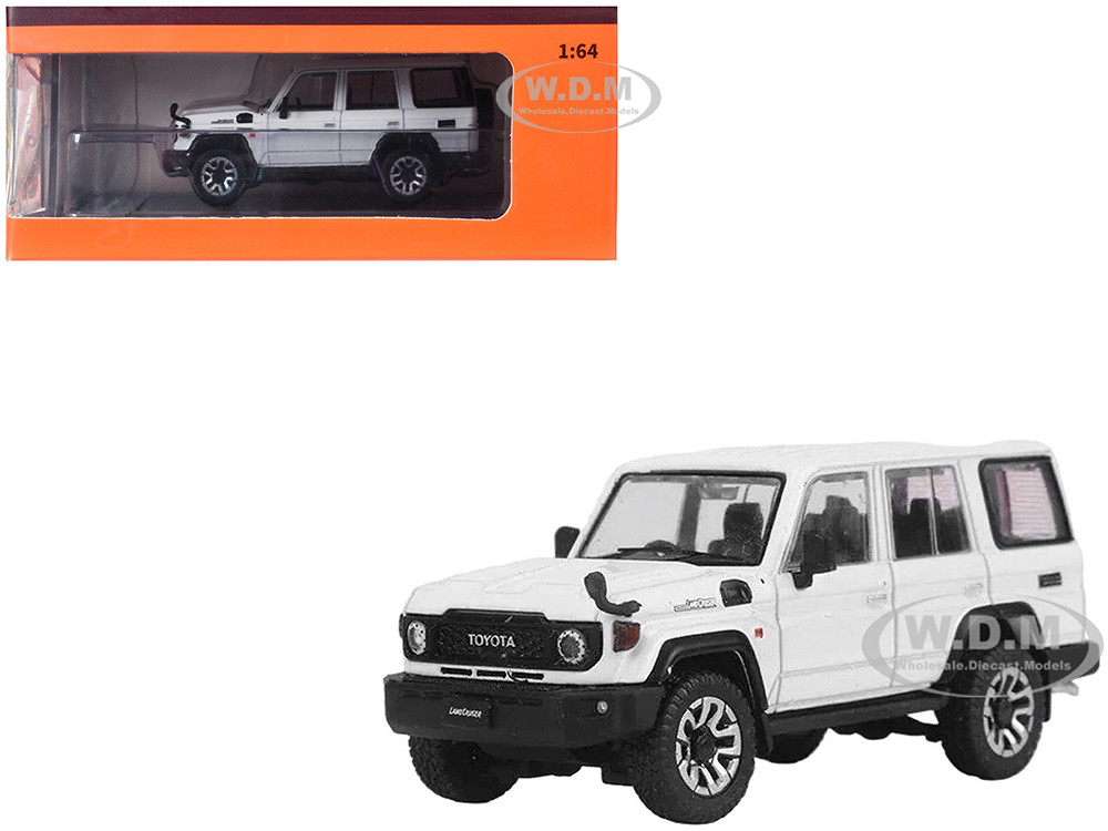 Toyota Land Cruiser (J76) RHD (Right Hand Drive) White 1/64 Diecast Model Car by GCD diecast model