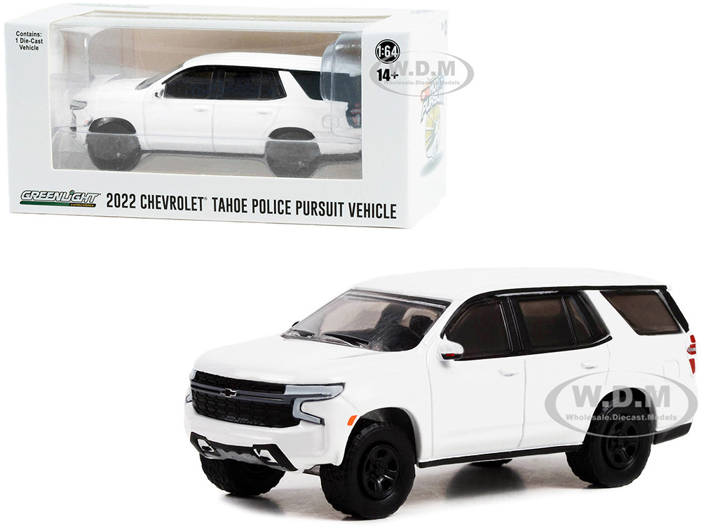 2022 Chevrolet Tahoe Police Pursuit Vehicle (PPV) White "Hot Pursuit" "Hobby Exclusive" Series 1/64 Diecast Model Car by Greenlight diecast model