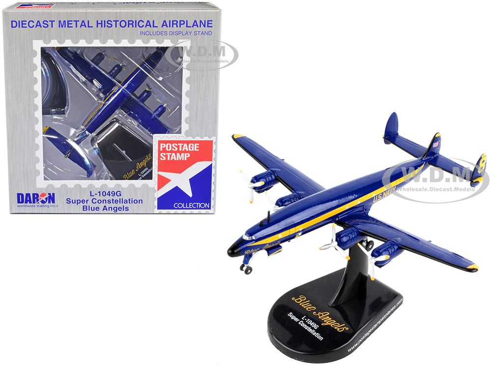 Lockheed L-1049G Super Constellation Commercial Aircraft "Blue Angels" United States Navy 1/300 Diecast Model Airplane by Postage Stamp diecast model