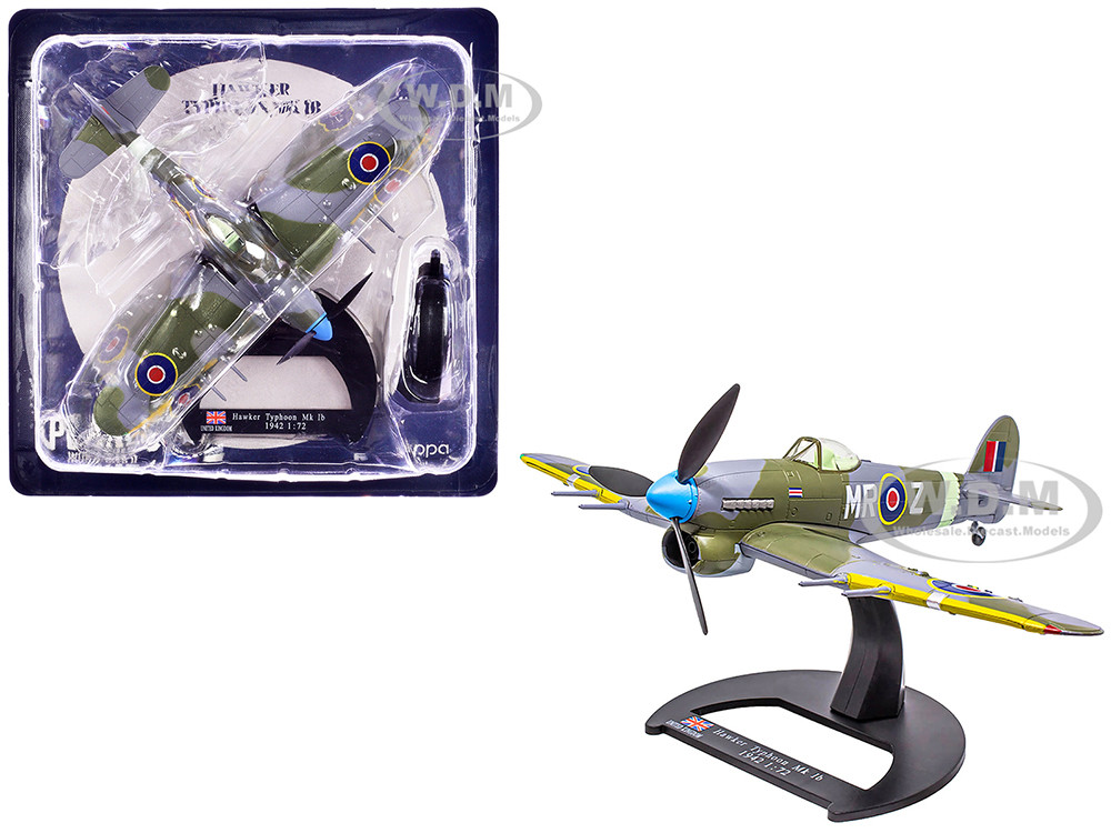Hawker Typhoon Mk IB Fighter-Bomber Aircraft "No. 245 (Northern Rhodesian) Squadron" Royal Air Force (1942) "Planes of World War II" Series 1/72 Diecast Model Airplane by Luppa diecast model
