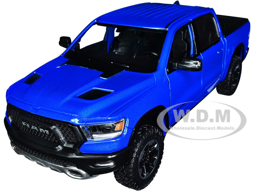 2019 RAM Rebel 1500 Crew Cab Pickup Truck Blue Metallic "American Classics" Series 1/24-1/27 Diecast Model Car by Motormax diecast model
