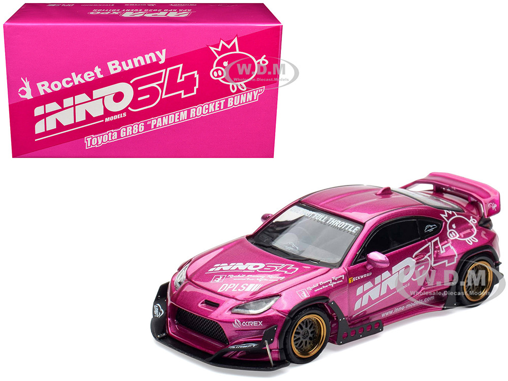 Toyota GR86 "Pandem Rocket Bunny" RHD (Right Hand Drive) Pink Metallic with Graphics "APA XPO 2025 Event Exclusive" 1/64 Diecast Model Car by Inno Models diecast model