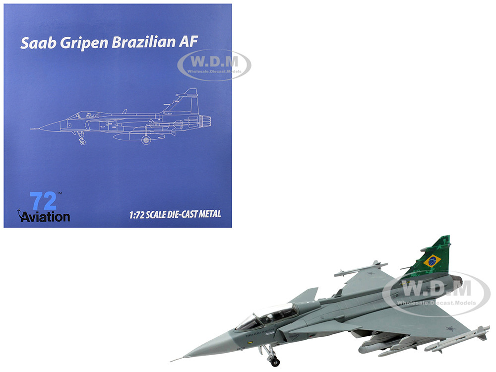 Saab JAS 39E Gripen Fighter Aircraft "Brazilian Air Force" 1/72 Diecast Model Airplane by Aviation 72 diecast model
