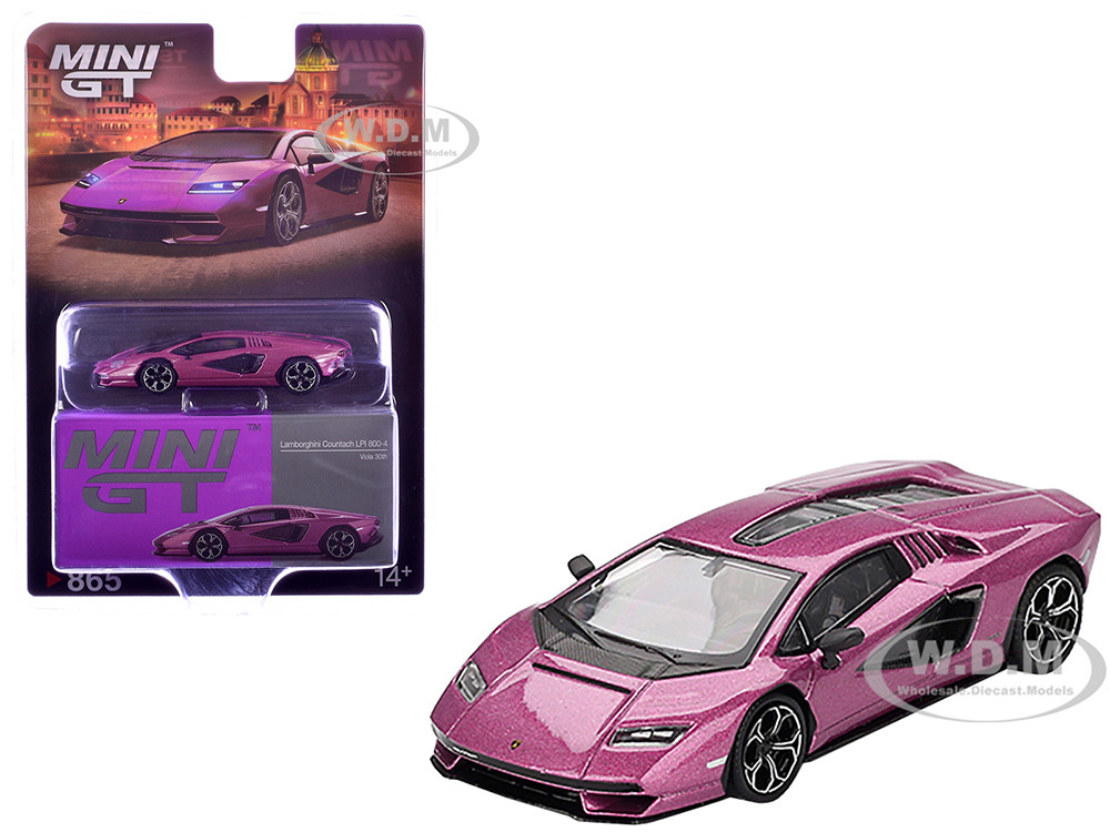 Lamborghini Countach LPI 800-4 Viola 30th Metallic Limited Edition 1/64 Diecast Model Car by Mini GT diecast model