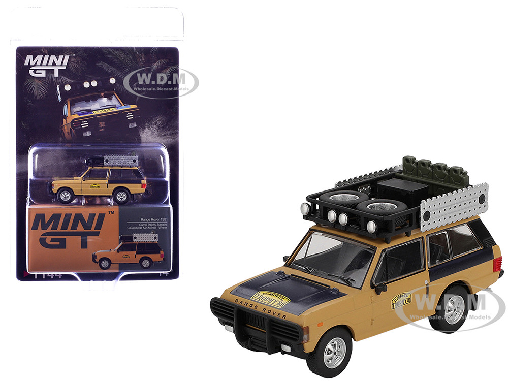 Range Rover with Roofrack "West Germany 1" Christian Swoboda - Knuth Mentel Winner "Camel Trophy Sumatra" (1981) Limited Edition 1/64 Diecast Model Car by Mini GT diecast model