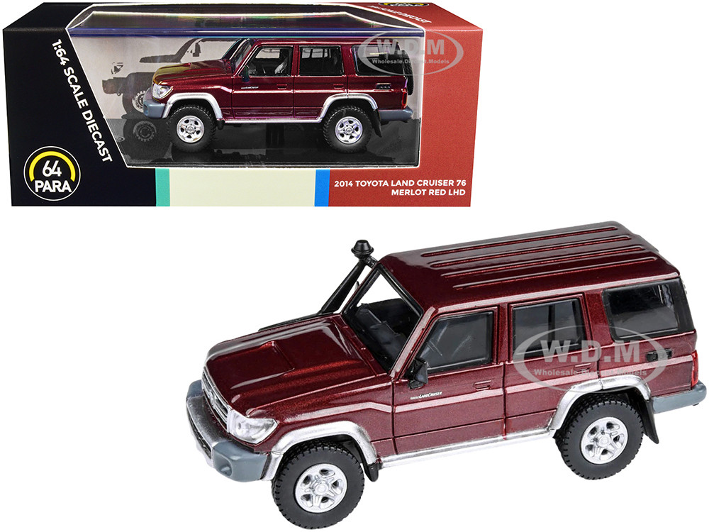 2014 Toyota Land Cruiser 76 Merlot Red Metallic 1/64 Diecast Model Car by Paragon Models diecast model
