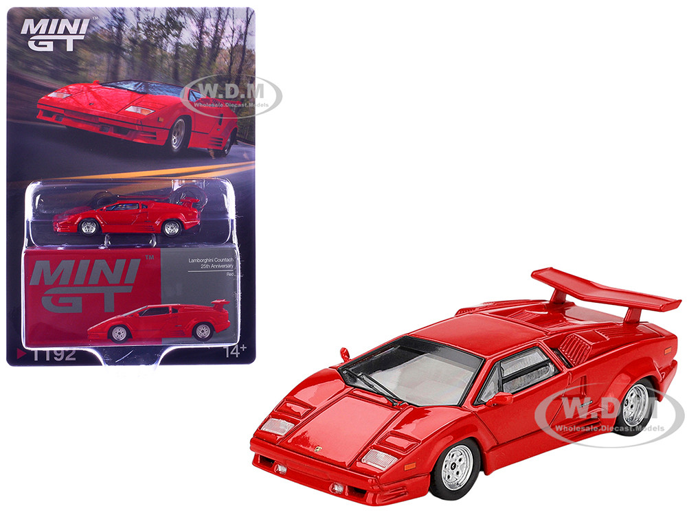 Lamborghini Countach "25th Anniversary" Red Limited Edition 1/64 Diecast Model Car by Mini GT diecast model