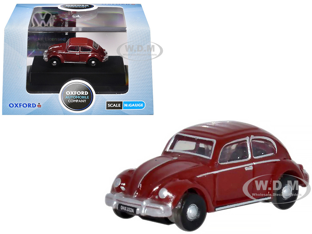 Volkswagen Beetle Ruby Red 1/148 (N) Scale Diecast Model Car by Oxford Diecast diecast model