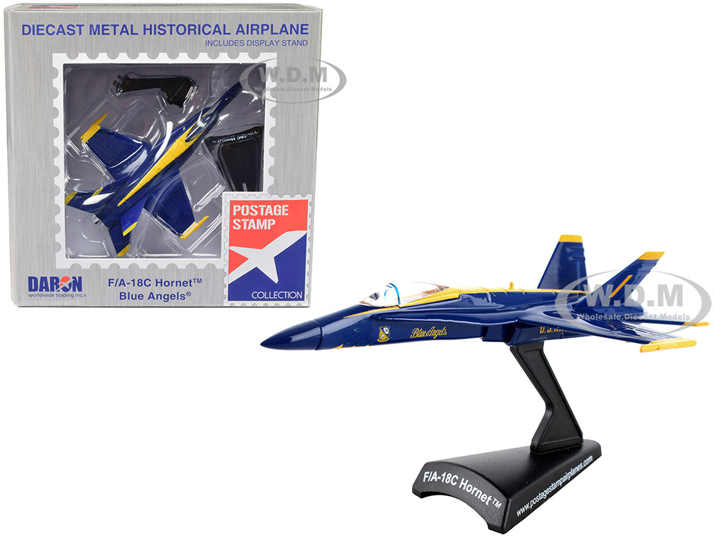McDonnell Douglas F/A-18C Hornet Aircraft "Blue Angels" United States Navy 1/150 Diecast Model Airplane by Postage Stamp diecast model