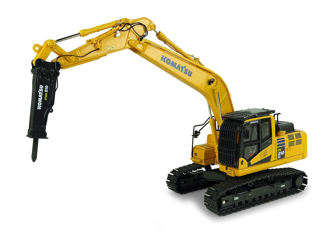 Komatsu PC210LC-11 Tracked Excavator with Hammer Drill 1/50 Diecast Model by Universal Hobbies diecast model