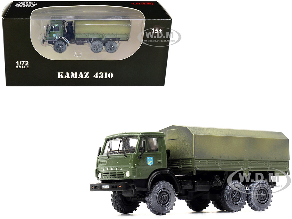 Kamaz 4310 Transport Truck Green (Weathered) "Ukrainian Ground Forces" 1/72 Diecast Model by Legion diecast model