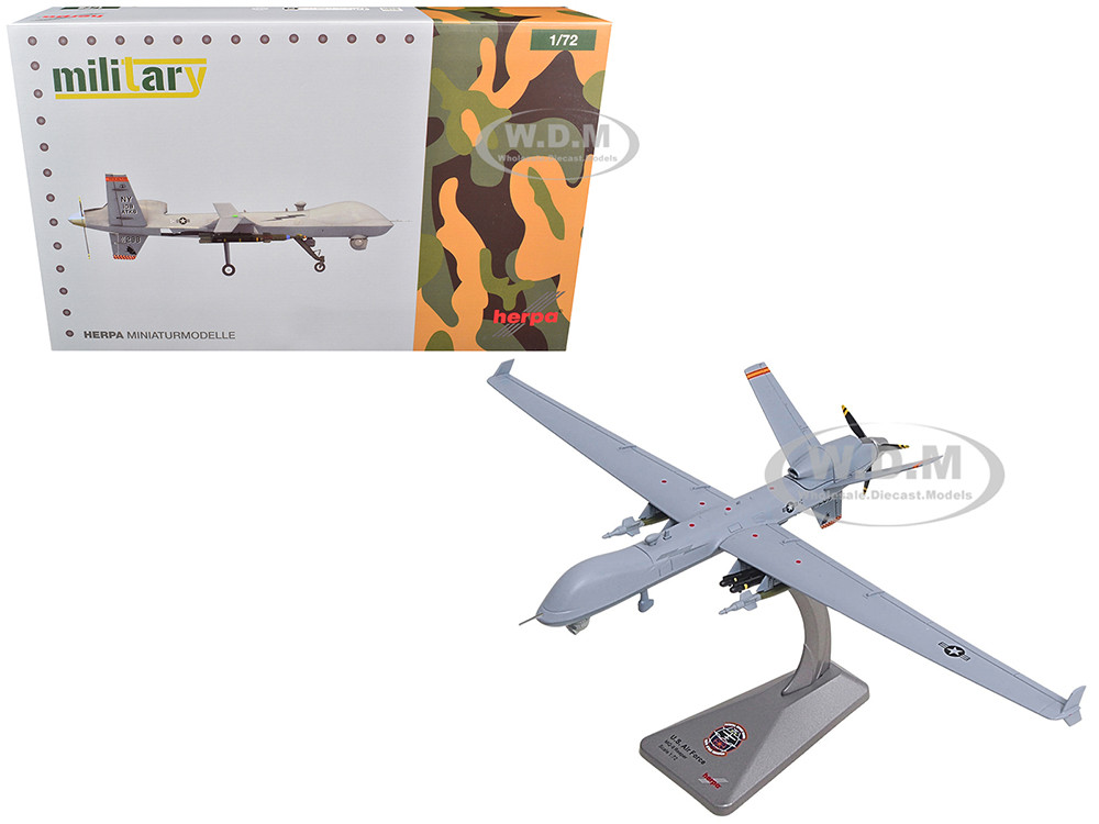 General Atomics MQ-9A Reaper Block 5 UAV "New York Air National Guard, 108th Attack Squadron, Hancock Field Air National Guard Base" United States Air Force "Military" Series 1/72 Diecast Model Airplane by Herpa diecast model