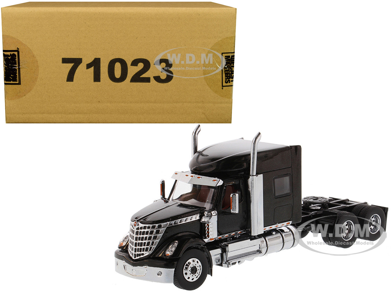 International LoneStar Sleeper Cab Truck Tractor Black 1/50 Diecast Model by Diecast Masters diecast model
