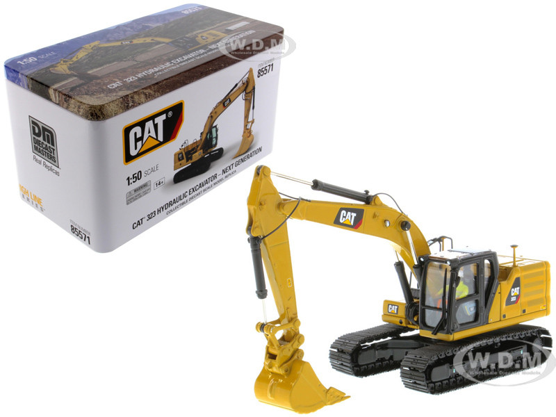 CAT Caterpillar 323 Hydraulic Excavator with Operator Next Generation Design "High Line Series" 1/50 Diecast Model by Diecast Masters diecast model