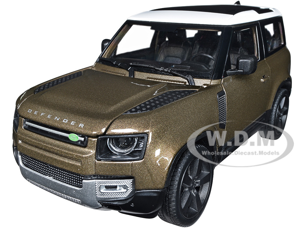2020 Land Rover Defender Brown Metallic with White Top "NEX Models" 1/26 Diecast Model Car by Welly diecast model