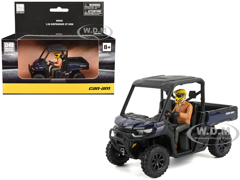 Can-Am Defender XT HD9 Navy Blue and Black with Driver Figure 1/32 Diecast Model by BRP Models diecast model