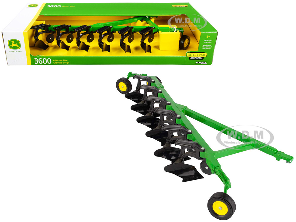 John Deere 3600 6-Bottom Plow Green 1/16 Diecast Model by ERTL TOMY diecast model
