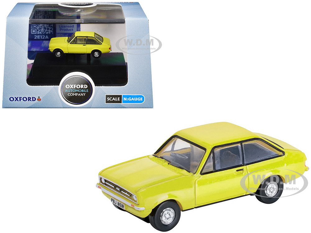 Ford Escort Mk2 RHD (Right Hand Drive) Signal Yellow 1/148 (N) Scale Diecast Model Car by Oxford Diecast diecast model