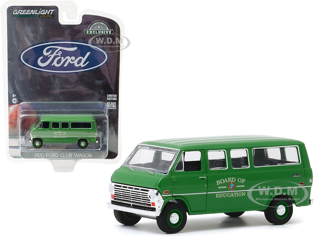1970 Ford Club Wagon Van Green "Board of Education" "Hobby Exclusive" 1/64 Diecast Model by Greenlight diecast model