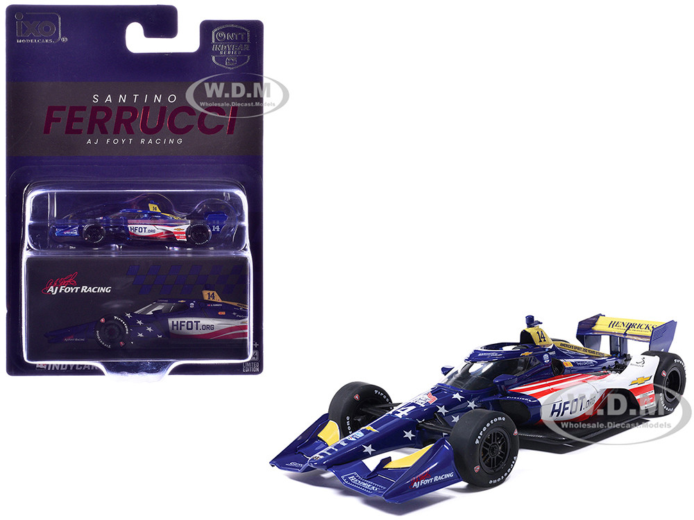 Dallara IndyCar #14 Santino Ferrucci "HFOT.Org" AJ Foyt Racing (Road Course Configuration) "NTT IndyCar Series" (2026) 1/64 Diecast Model Car by IXO Models diecast model