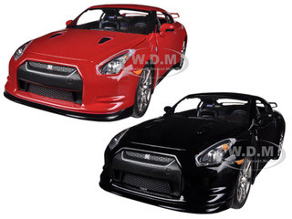 2009 Nissan GT-R R35 Red & Black 2 Cars Set 1/24 Diecast Car Model by Jada diecast model
