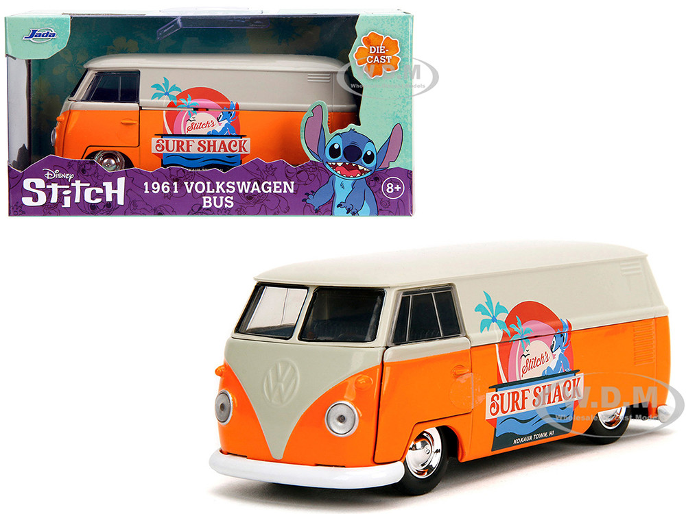 1961 Volkswagen Bus "Stitch's Surf Shack" Orange and Gray "Disney's Stitch" "Hollywood Rides" Series 1/32 Diecast Model Car by Jada diecast model