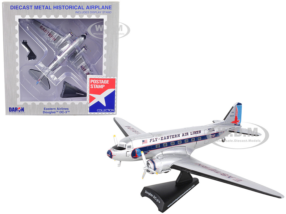 Douglas DC-3 Passenger Aircraft "Eastern Airlines" 1/144 Diecast Model Airplane by Postage Stamp diecast model