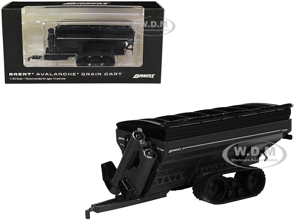 Brent 1198 Avalanche Grain Cart with Tracks Black Metallic 1/64 Diecast Model by SpecCast diecast model