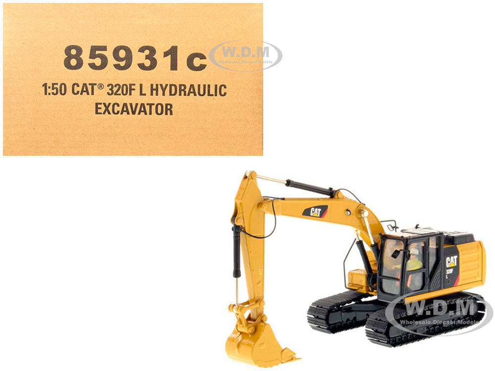 CAT Caterpillar 320F L Hydraulic Excavator with Operator "Core Classics" Series 1/50 Diecast Model by Diecast Masters diecast model