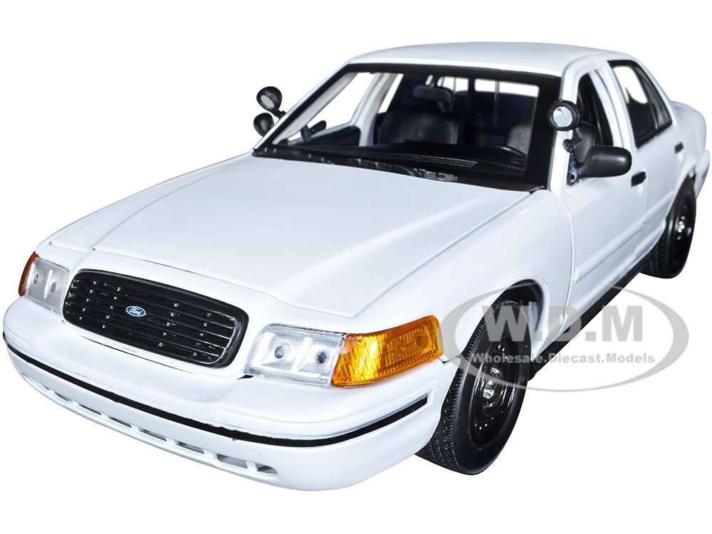 2001 Ford Crown Victoria Police Car Unmarked White "Custom Builder's Kit" Series 1/18 Diecast Model Car by Motormax diecast model