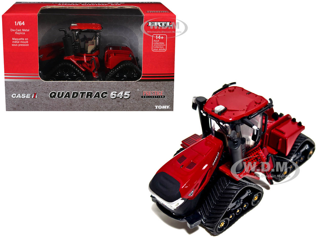 Case IH Steiger Quadtrac 645 Tractor with Tracks Red "Prestige Collection" Series 1/64 Diecast Model by ERTL TOMY diecast model