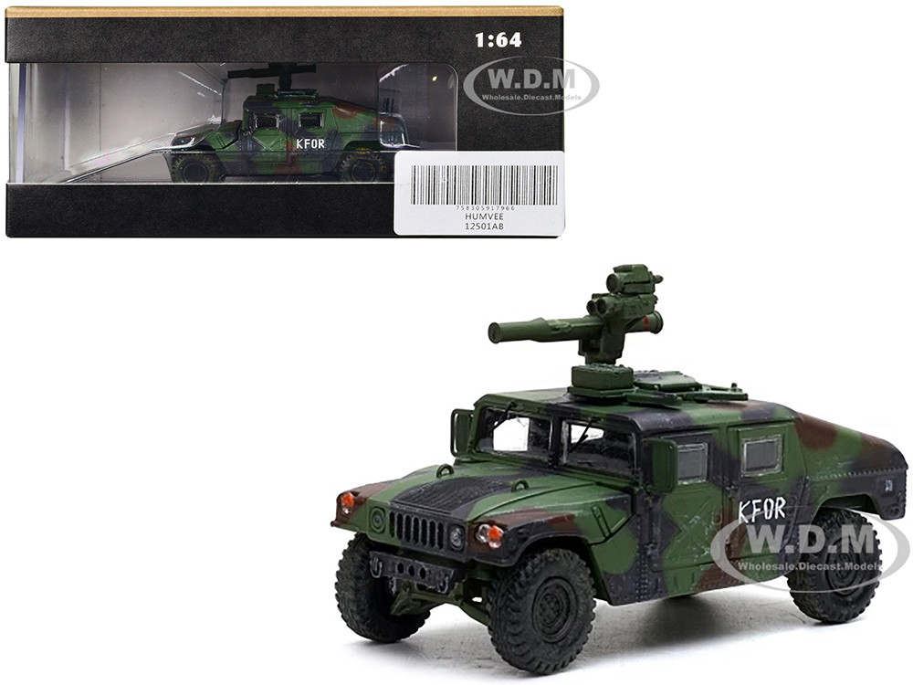 M1046 HUMVEE Tow Missile Carrier Green Camouflage "3rd Battalion, 8th Marine Regiment, Kosovo Force (KFOR)" (1999) "Military Miniature" Series 1/64 Diecast Model by Panzerkampf diecast model