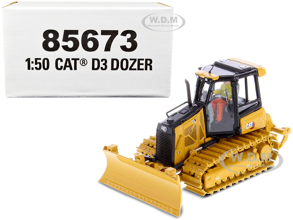 CAT Caterpillar D3 Track Type Dozer with Operator "High Line" Series 1/50 Diecast Model by Diecast Masters diecast model