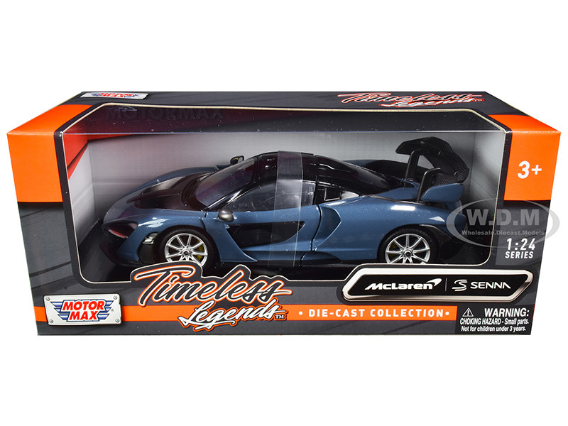 McLaren Senna Gray Metallic and Black "Timeless Legends" 1/24 Diecast Model Car by Motormax diecast model
