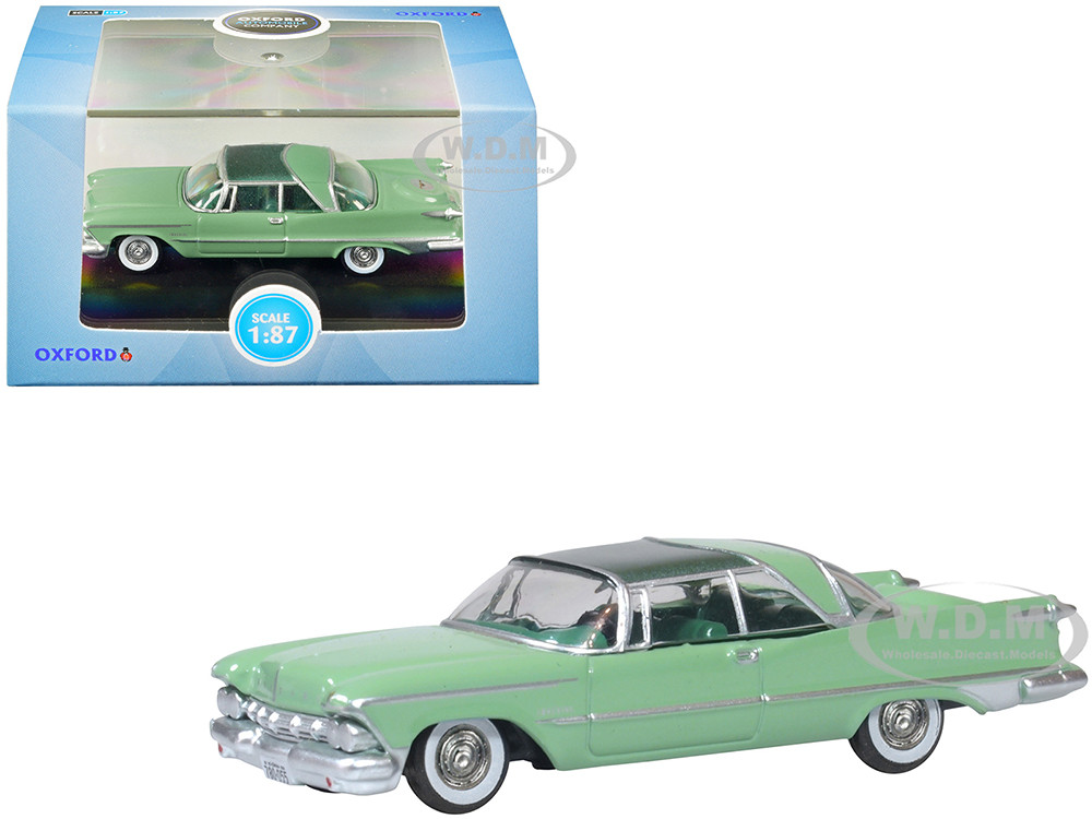 1959 Chrysler Imperial Crown 2 Door Hardtop Highland Green and Ballad Green 1/87 (HO) Scale Diecast Model Car by Oxford Diecast diecast model
