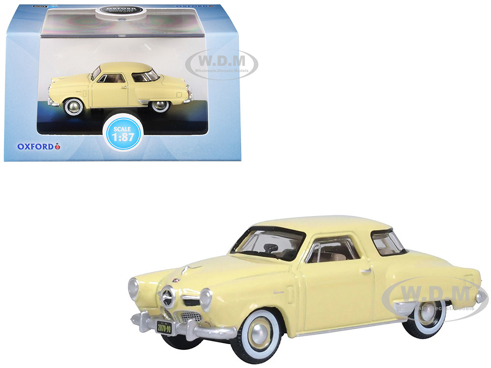 1950 Studebaker Champion Starlight Coupe Tulip Cream 1/87 (HO) Scale Diecast Model Car by Oxford Diecast diecast model