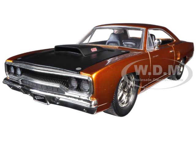 Dom's 1970 Plymouth Road Runner Copper with Black Hood "Fast & Furious 7" (2015) Movie 1/24 Diecast Model Car by Jada diecast model