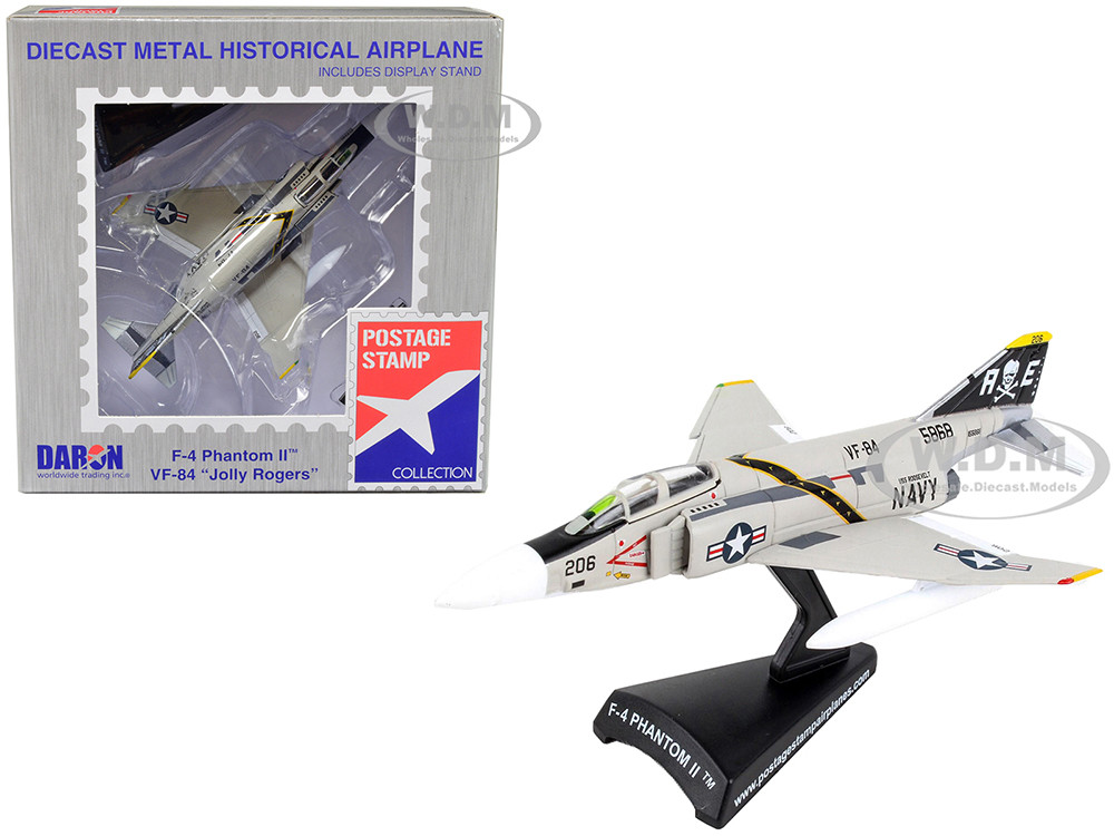 McDonnell Douglas F-4B Phantom II Fighter Aircraft "VFA-84 Jolly Rogers" United States Navy 1/155 Diecast Model Airplane by Postage Stamp diecast model