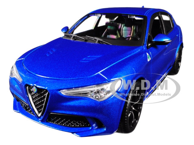 Alfa Romeo Stelvio Quadrifoglio Blue 1/24 Diecast Model Car by Bburago diecast model