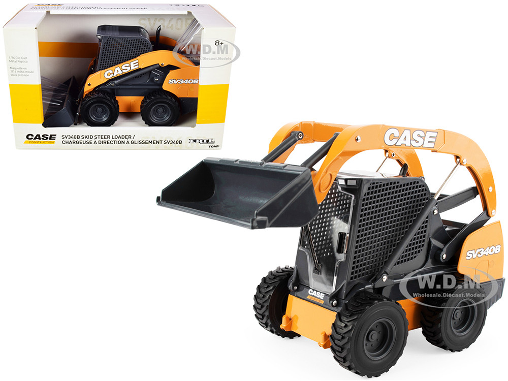Case SV340B Skid Steer Loader Orange and Dark Gray "Case Construction" Series 1/16 Diecast Model by ERTL TOMY diecast model