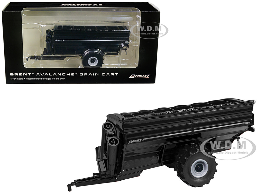 Brent 1198 Avalanche Grain Cart with Tires Black Metallic 1/64 Diecast Model by SpecCast diecast model