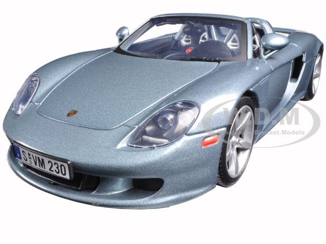 Porsche Carrera GT Silver with Black Interior 1/18 Diecast Model Car by Motormax diecast model