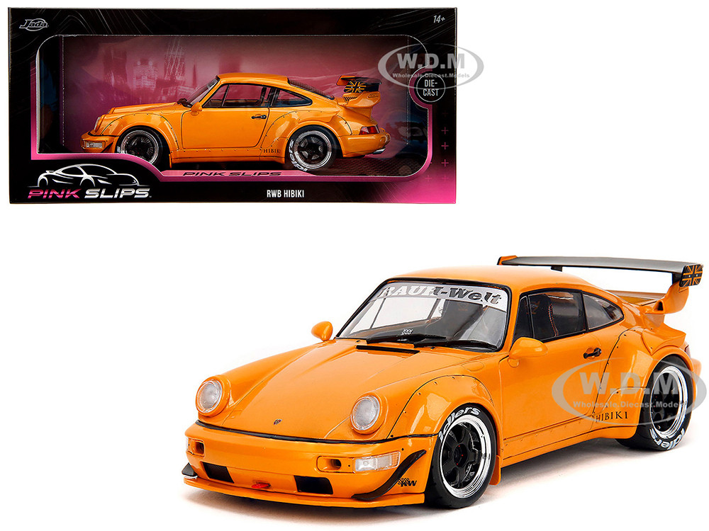 RWB Bodykit "Hibiki" Orange Metallic "Pink Slips" Series 1/18 Diecast Model Car by Jada diecast model