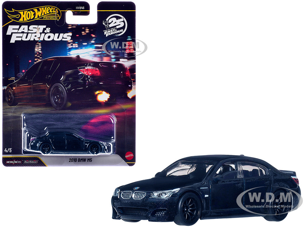 2010 BMW M5 Dark Blue Metallic "Fast & Furious 6" (2013) Movie "Fast & Furious" Series Diecast Model Car by Hot Wheels diecast model