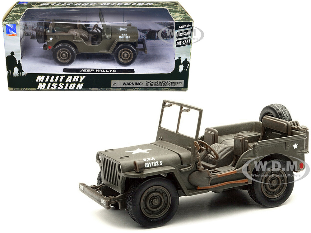 Jeep Willys U.S.A. Army Green 1/32 Diecast Model Car by New Ray diecast model