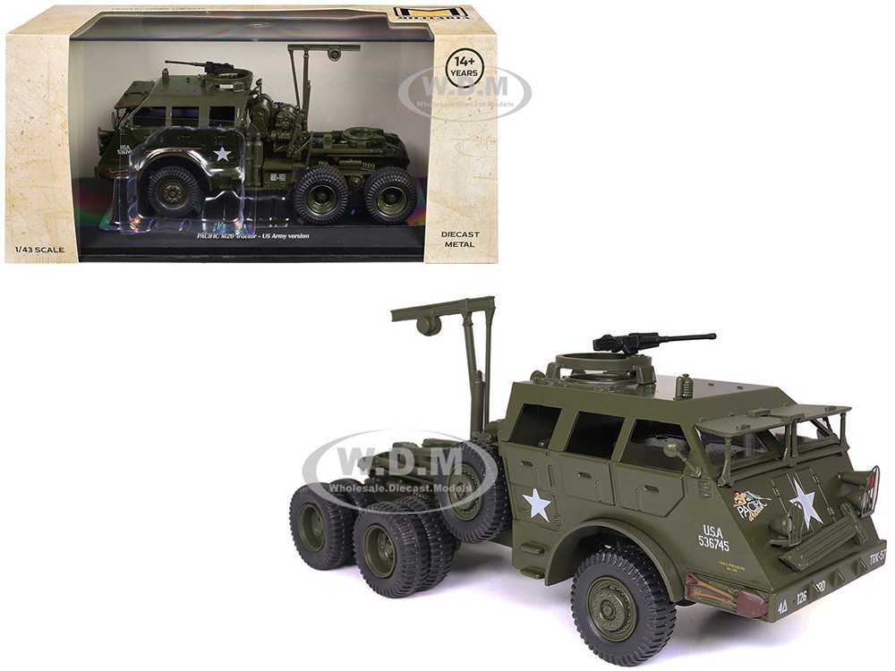 Pacific M26 Tractor Olive Drab "United States Army" 1/43 Diecast Model by Militaria Die Cast diecast model