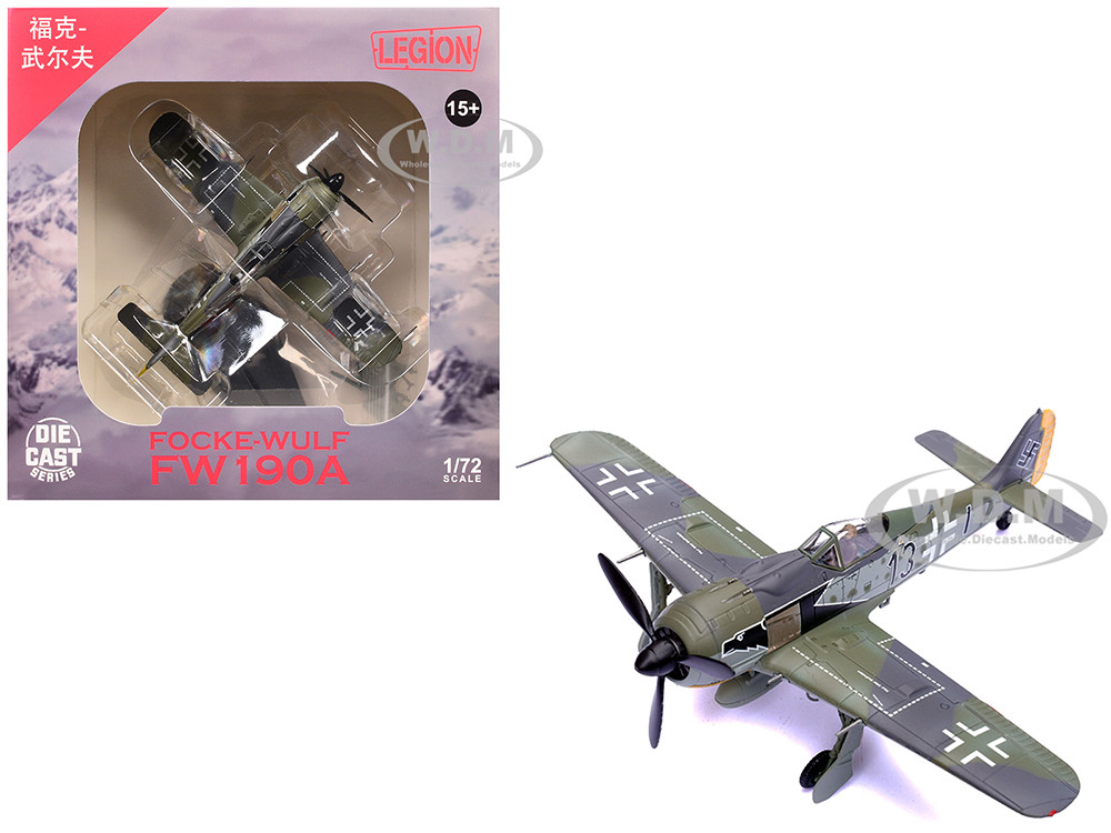 Focke-Wulf Fw 190A Aircraft "Black 13, 8./JG 2 Richthofen, France" (1943) German Luftwaffe 1/72 Diecast Model Airplane by Legion diecast model