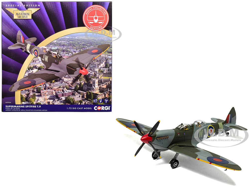 Supermarine Spitfire T.9 Aircraft "PV202, Aerial Collective at Duxford Airfield" British Royal Air Force "The Aviation Archive" Series 1/72 Diecast Model by Corgi diecast model
