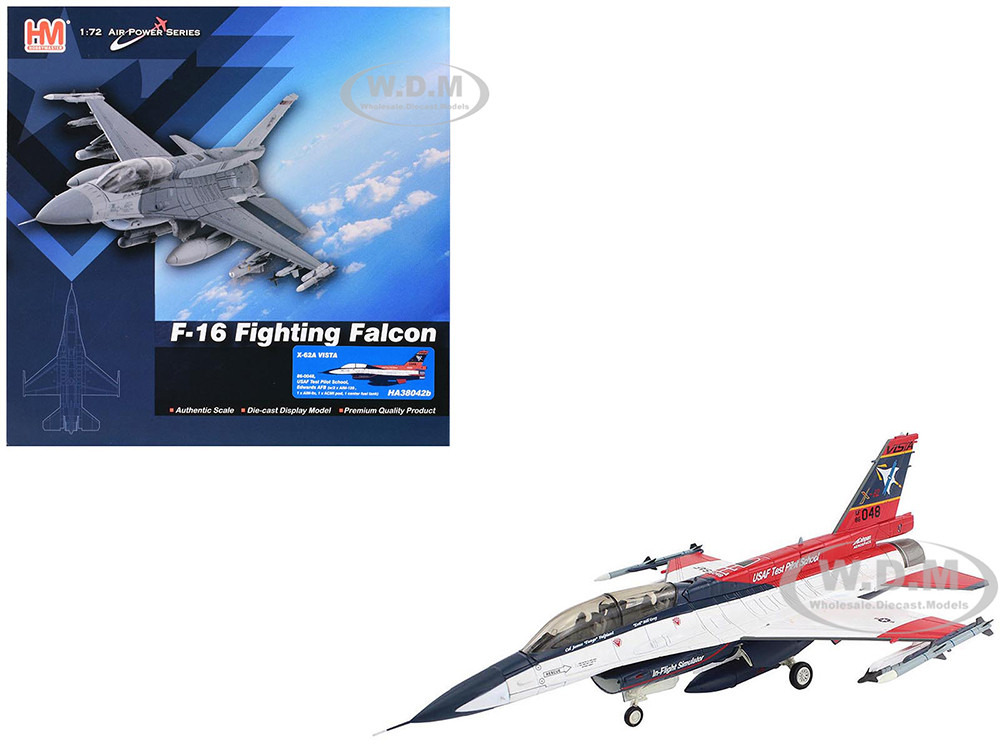 General Dynamics X-62A VISTA Aircraft with Missiles "86-0048, USAF Test Pilot School, Edwards Air Force Base" (2024) United States Air Force "Air Power Series" 1/72 Diecast Model by Hobby Master diecast model