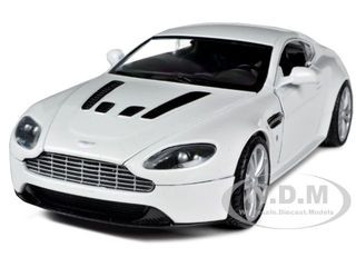 Aston Martin V12 Vantage Pearl White 1/24 Diecast Car Model by Motormax diecast model